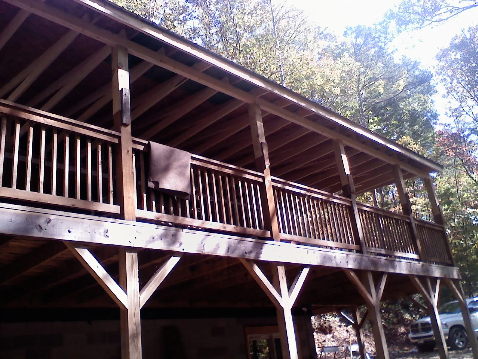 Timber framing under a new elevated porch and deck — Roof Leak Repair in Nescopeck by Roofing Brothers